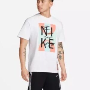 Nike Tee Around The World Swoosh Basketball Tee Judt Do It Sz L EUC Rare